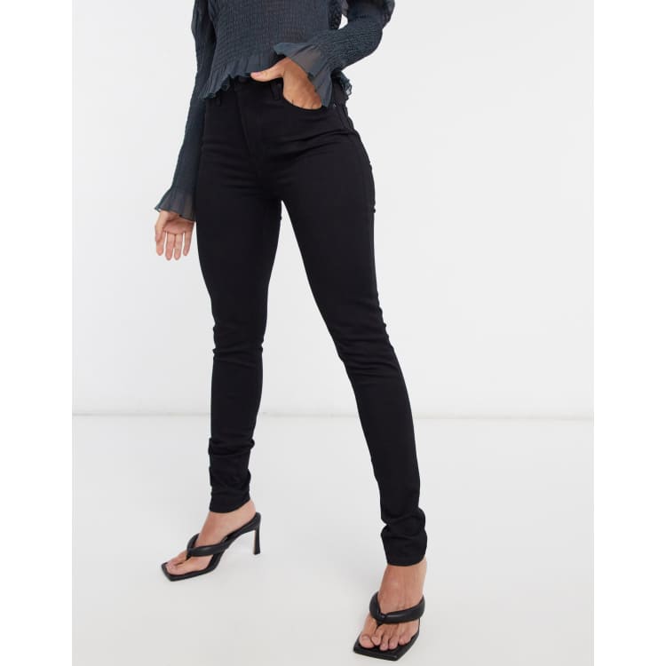 Levi's 721 high waist skinny jean in black | ASOS