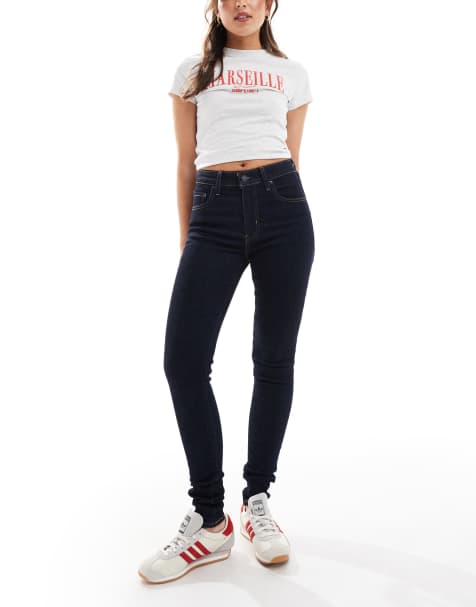 Levi's – 721 – Indigoblå, skinny jeans med hög midja - view 1