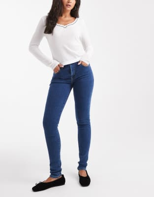 Levis - 721 - Jean skinny taille haute - Bleu moyen