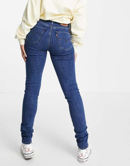 Levis 721 Jean skinny taille haute Bleu moyen ASOS