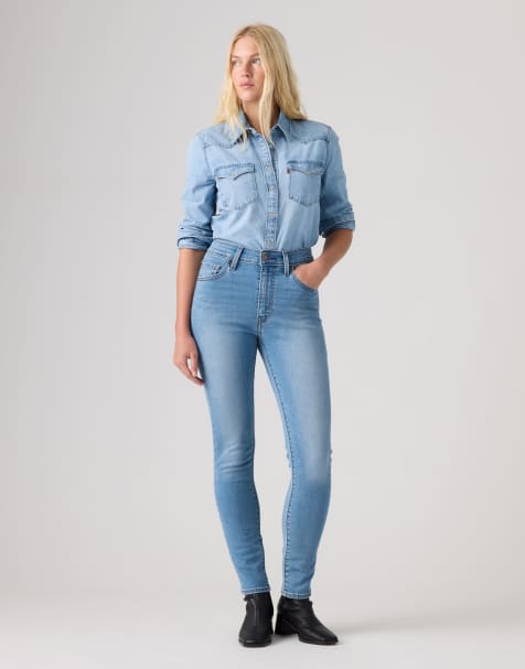 Levi's 721 jeans skinny a vita alta in azzurro chiaro - view 1