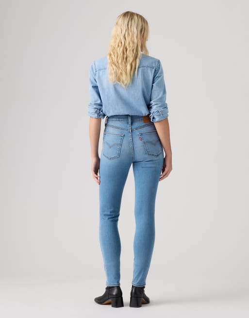 Levi's 721 jeans skinny a vita alta in azzurro chiaro, 2 di 4