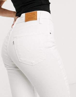 high waisted white levi jeans