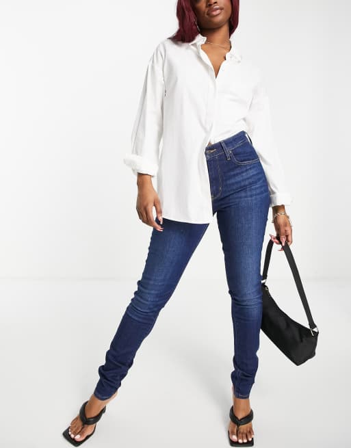 Levi's 721 - Skinny jeans met hoge taille in donkerblauw