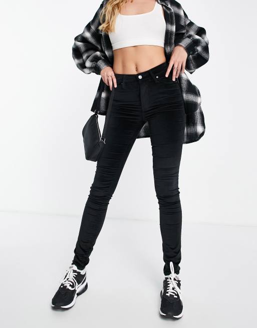 Levi's - 721 - Sorte komfortable højtaljede skinny-jeans i velour, 2 af 4
