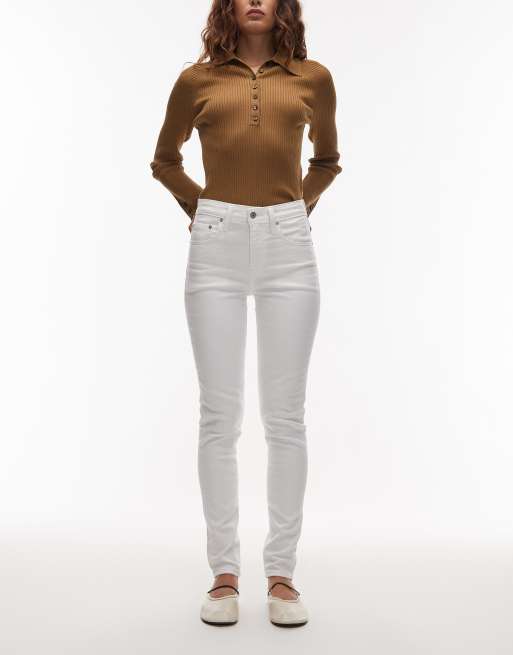 Levi's - 721 - Vaqueros color crudo de corte pitillo y talle alto