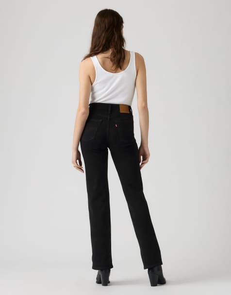 Levi's 723 high rise straight jeans in black - view 1