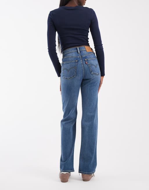 Levi's 723 high rise straight jeans in blue, 3 of 5
