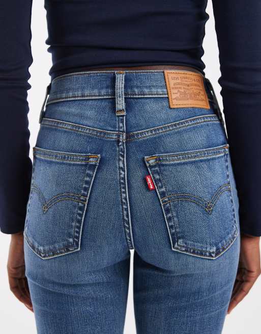 Levi's 723 high rise straight jeans in blue, 4 of 5