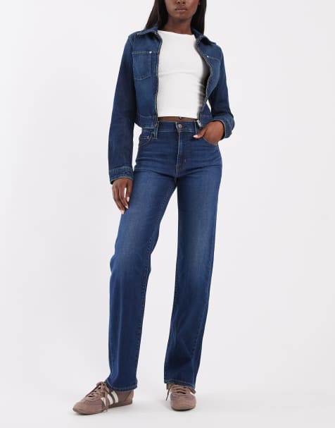 Levi's 723 high rise straight jeans in dark blue - view 1