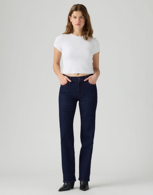 Levi's 723 high rise straight jeans in dark blue, 2 of 4