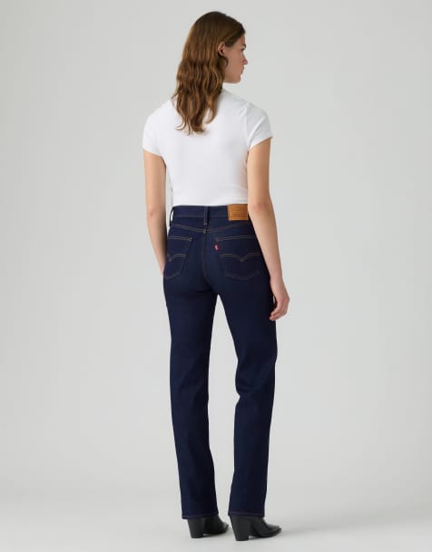 Levi's 723 jeans dritti a vita alta blu scuro - view 1