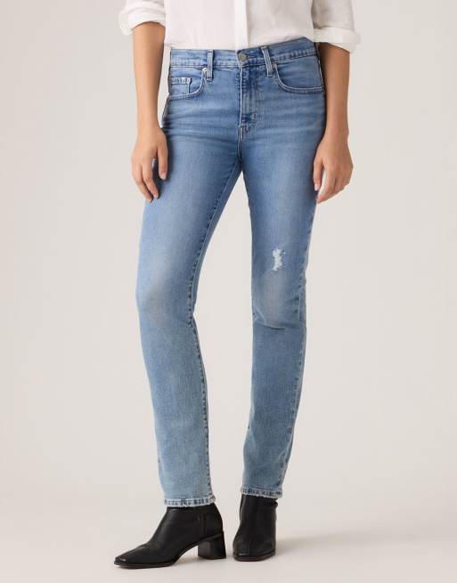 Levi's – 724 – Gerade geschnittene Jeans in Hellblau mit hohem Bund, 3 von 4