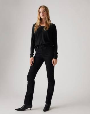 Levis, Damen, Jeans, 724 HIGH RISE STRAIGHT, Schwarz, (W26/L32) - Bild 7