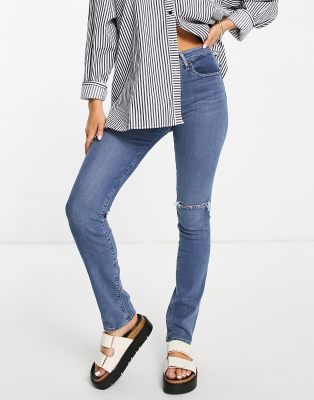 Levi's - 724 - Gerade geschnittene Jeans mit hohem Bund in verwaschenem Mittelblau