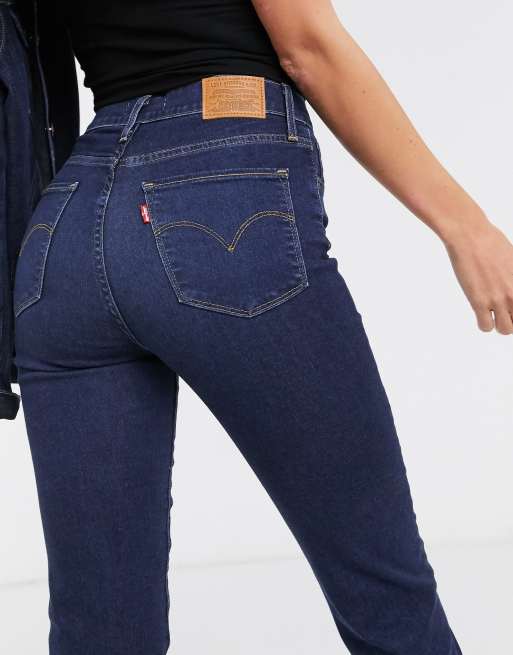 Levi's 724 high rise crop straight leg jeans in indigo | ASOS