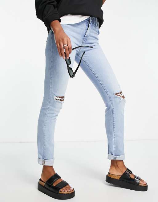 Levi's® 724 High Rise Distressed Knee Straight Jeans