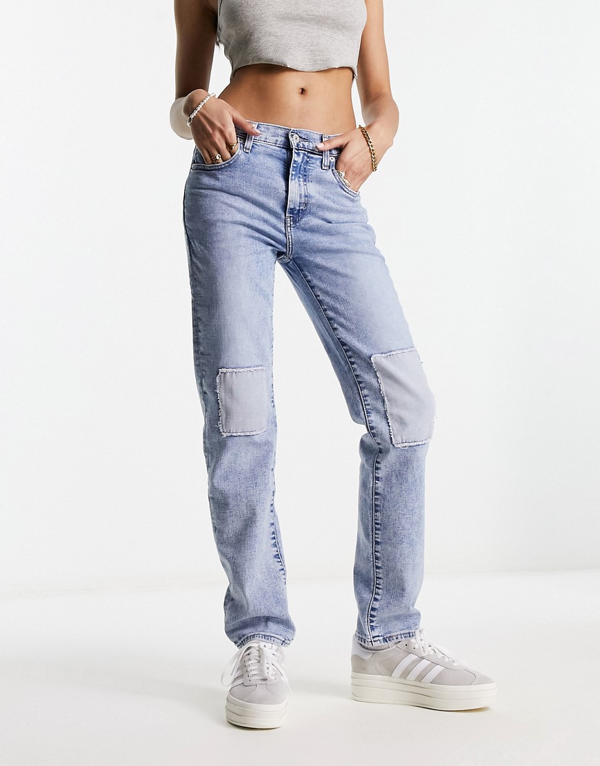 Levi's 724 high rise straight jeans in light wash blue
