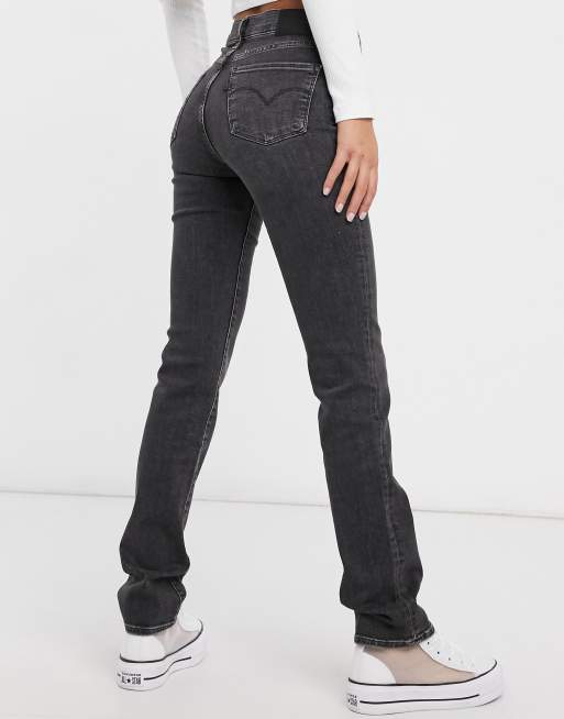 Levi's 724 high-rise straight leg jeans in black