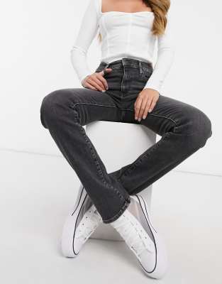 levi's black straight leg jeans