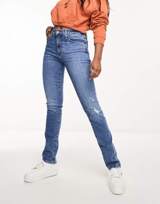 Levi's 724 High Rise Straight Leg Jean - Light Blue