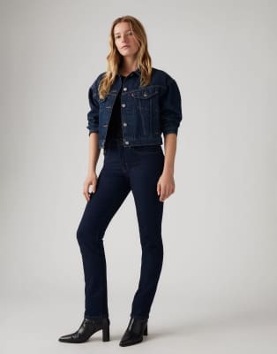 Jean droit style western à taille haute - Bleu-Bleu marine W31 L30