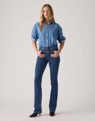 Levi's - 725 - Blue Wave - Bootcut-Jeans in blauer Rinse-Waschung mit hohem Bund