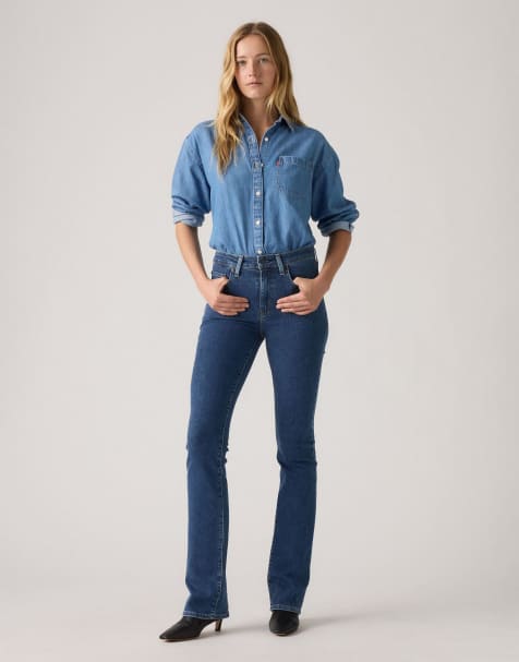 Levi's – 725 – Blue Wave – Bootcut-Jeans in blauer Rinse-Waschung mit hohem Bund - view 1