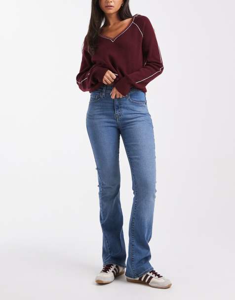 Levi's 725 bootcut high rise jeans in dark blue - view 1