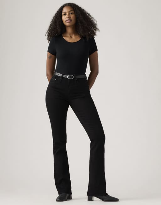Levi's 725 - Bootcut jeans met hoge taille in zwart, 3 van 4