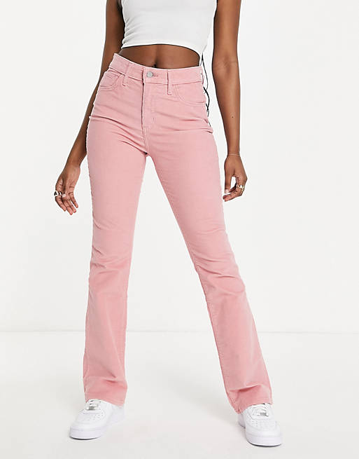 Levi's 725 high rise bootcut cord jeans in pink | ASOS