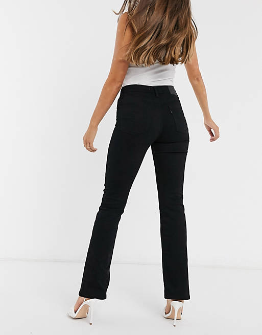 Levi's 725 high rise bootcut jeans in black | ASOS