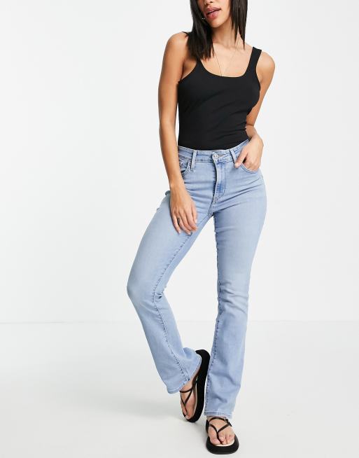 Levi'S 725 High Rise Bootcut Jeans In Light Wash Blue for Women