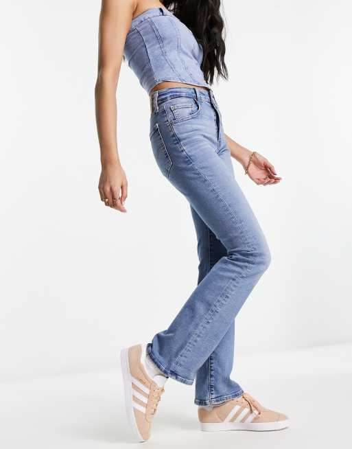 Levi's 725 high rise bootcut jeans in light wash blue | ASOS