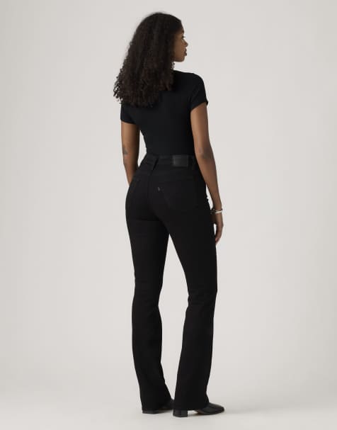 Levi's – 725 – Schwarze Bootcut-Jeans mit hohem Bund - view 1