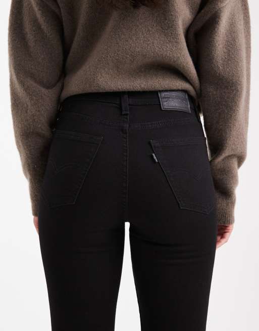 Levi's 726 flare high rise jeans in black, 4 of 5