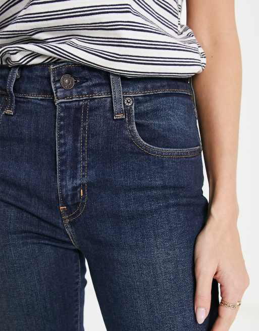 Levi's 726 flare high rise jeans in dark wash blue, 3 of 5