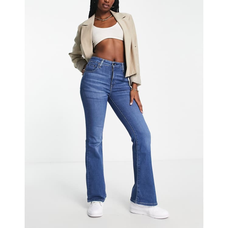 Levi's 726 high rise flare jean in mid wash blue | ASOS