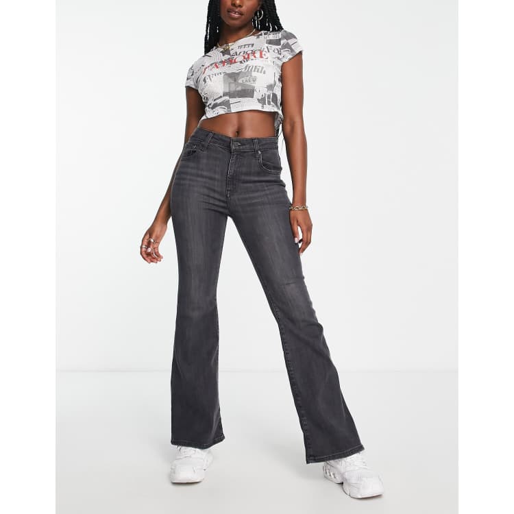 Levi's 726 high rise flare jean in washed black | ASOS