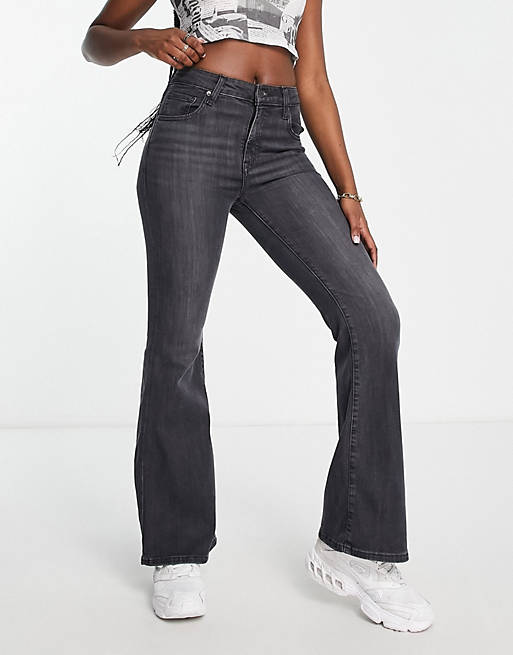 Levi's 726 high rise flare jean in washed black | ASOS