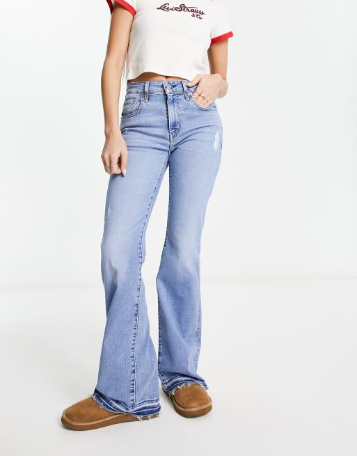 Levi's – 726 – Ljusblå utsvängda jeans med hög midja