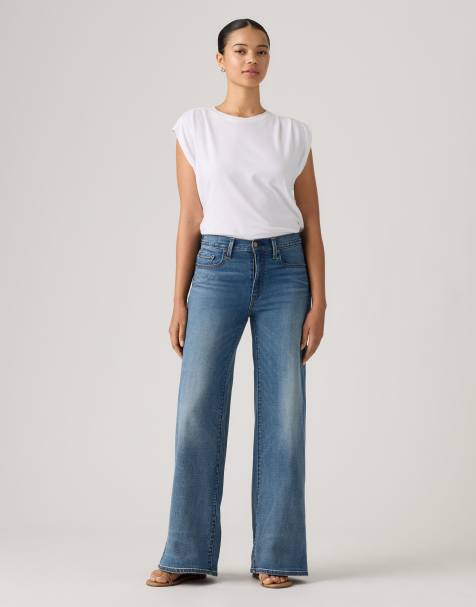 Levi's 728 high rise wide leg jeans in blue - view 1