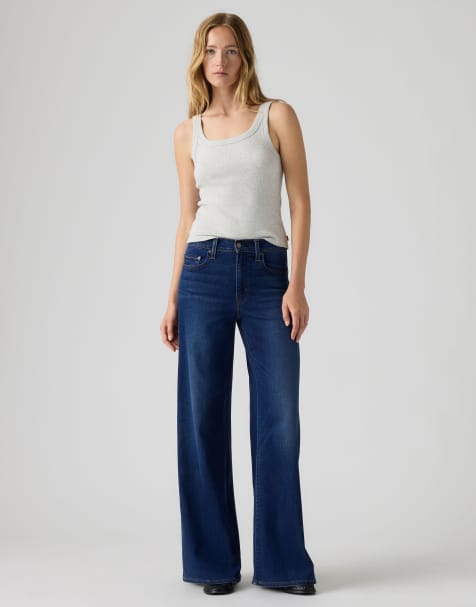 Levi's 728 High-Rise Wide-Leg-Jeans in Dunkelblau - view 1