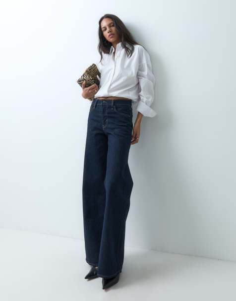 Levi's 728 High-Waist Wide-Leg-Jeans in dunkler Waschung - view 1