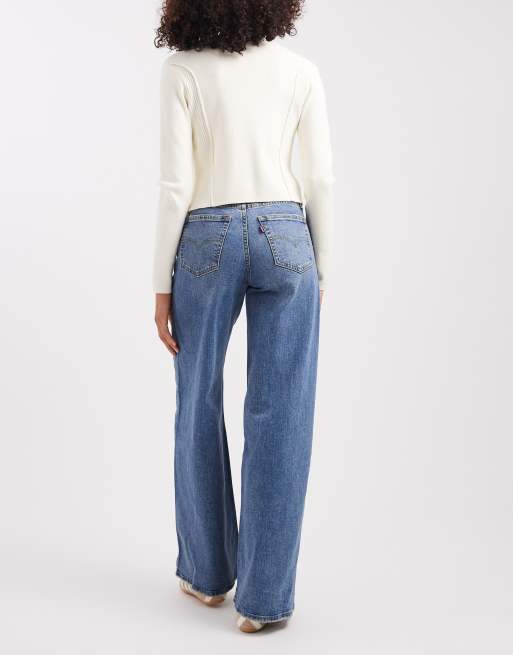 Levi's - 728 - Jean large à taille haute - Bleu moyen, 2 de 5