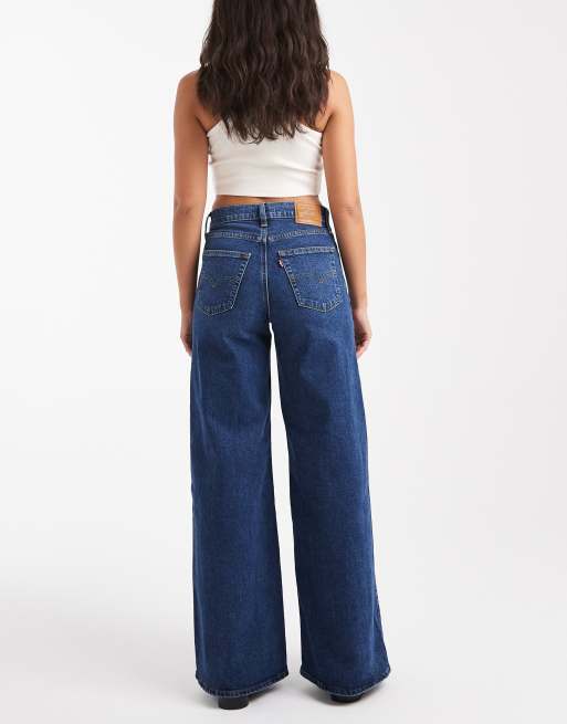 Levi's 728 Jean large stretch à taille haute Bleu foncé ASOS