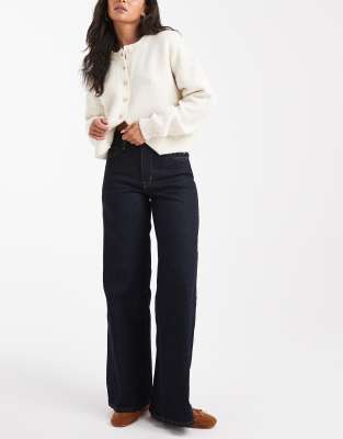 Levi's - 728 - Jeans aus Stretch mit weitem Bein und hohem Bund in dunkler Waschung-Marineblau