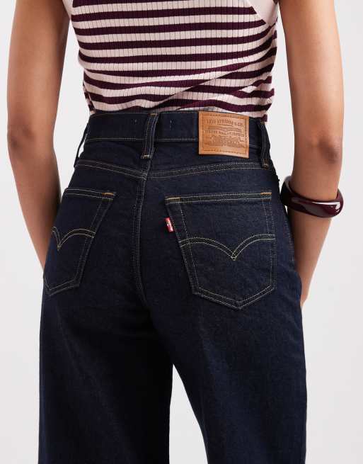 Levi's – 728 – Jeans mit weitem Bein und hohem Bund in dunkler Waschung, 4 von 5