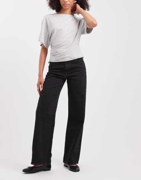 Levi's – 728 – Jeansy z szerokimi nogawkami i wysokim stanem, w spranym kolorze czarnym - view 1