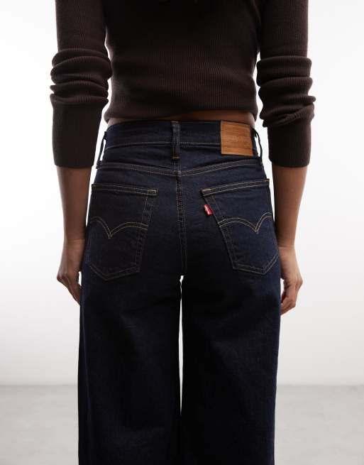 Levi's 728 jeansy z wysokim stanem i szerokimi nogawkami w kolorze indygo, 4 z 5